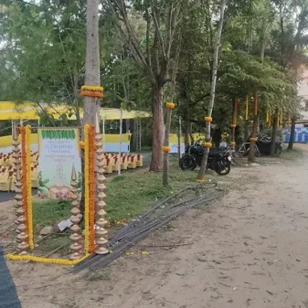 upanayana decoration conducted at playground